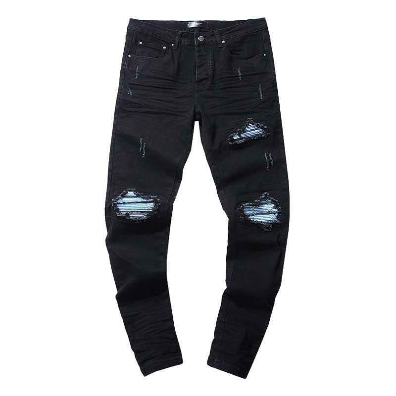 Purple Brand American High Street Men'S Fashion Brand Ripped Lacquered Slim Fit Men'S And Women'S Casual Jeans Fashion - Image 4